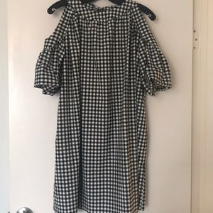 Zara Cold-Shoulder Checked Mini-Dress or Tunic